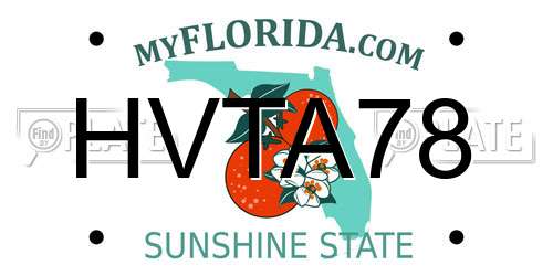 HVTA78 Florida License Plate
