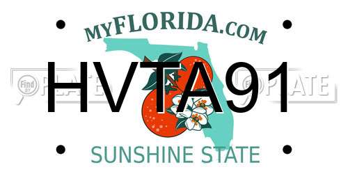 HVTA91 Florida License Plate