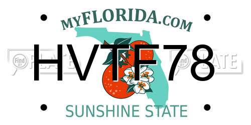 HVTF78 Florida License Plate