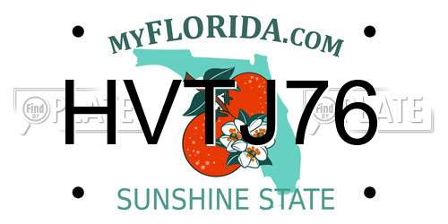 HVTJ76 Florida License Plate