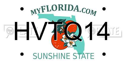 HVTQ14 Florida License Plate