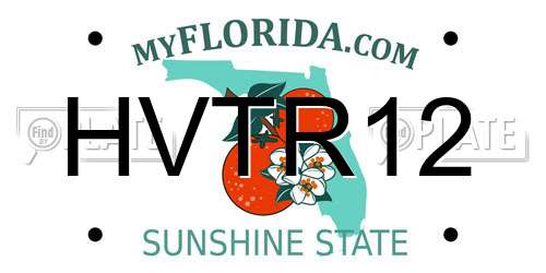 HVTR12 Florida License Plate
