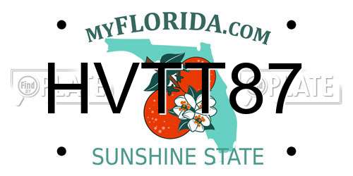 HVTT87 Florida License Plate