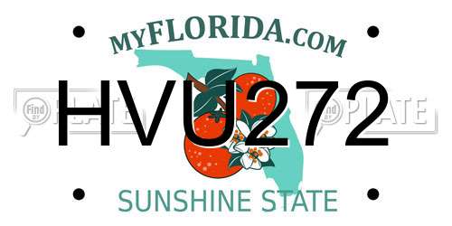 HVU272 Florida License Plate