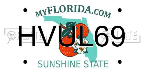 HVUL69 Florida License Plate