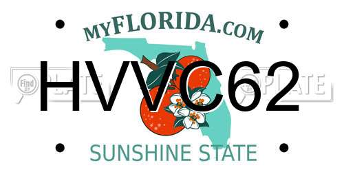 HVVC62 Florida License Plate