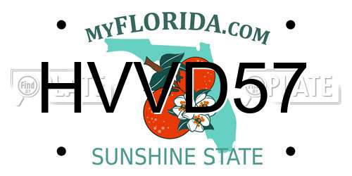 HVVD57 Florida License Plate