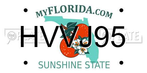 HVVJ95 Florida License Plate