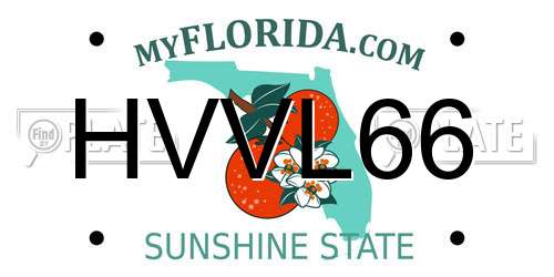 HVVL66 Florida License Plate