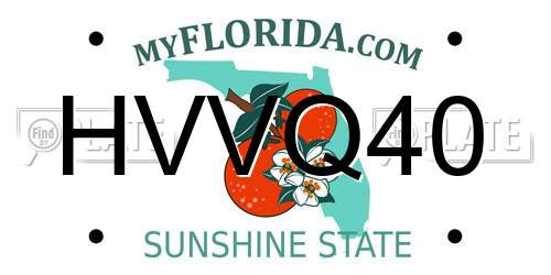 HVVQ40 Florida License Plate