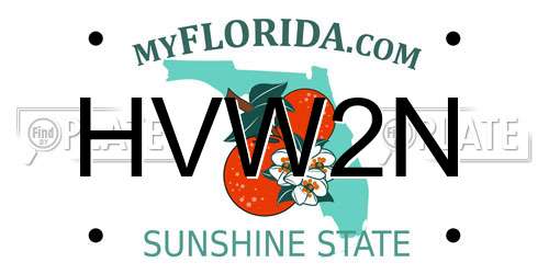 HVW2N Florida License Plate