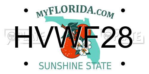 HVWF28 Florida License Plate