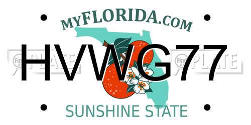 HVWG77 Florida License Plate