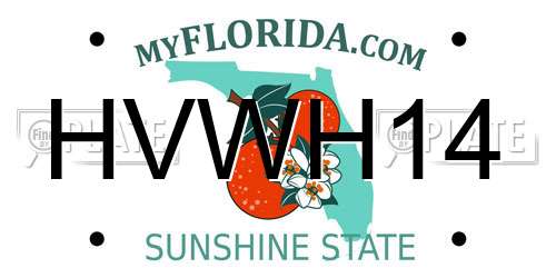HVWH14 Florida License Plate