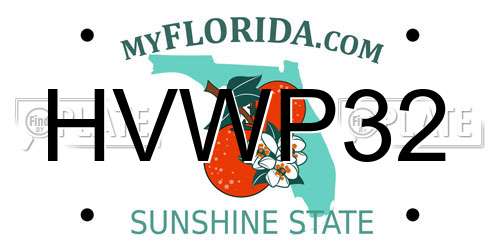 HVWP32 Florida License Plate