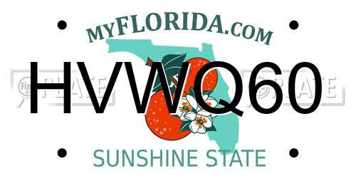 HVWQ60 Florida License Plate