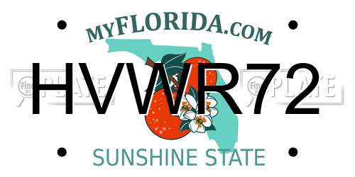 HVWR72 Florida License Plate