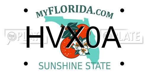 HVX0A Florida License Plate