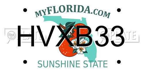 HVXB33 Florida License Plate