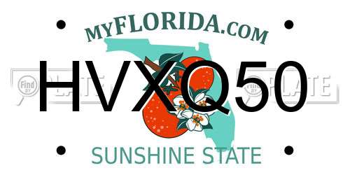 HVXQ50 Florida License Plate