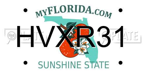 HVXR31 Florida License Plate