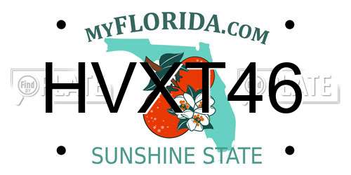 HVXT46 Florida License Plate