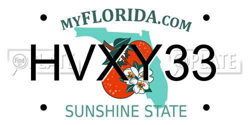 HVXY33 Florida License Plate