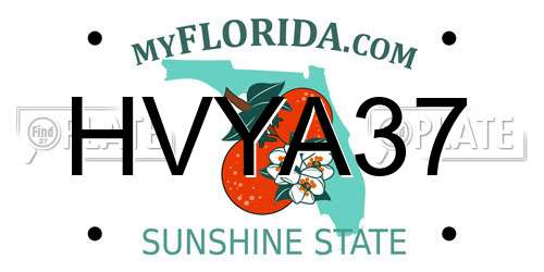 HVYA37 Florida License Plate