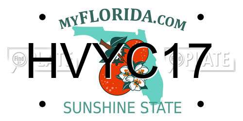 HVYC17 Florida License Plate