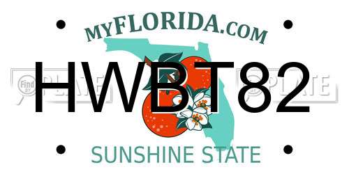 HWBT82 Florida License Plate