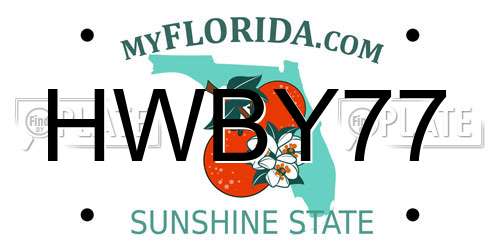 HWBY77 Florida License Plate
