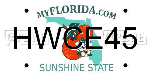 HWCE45 Florida License Plate