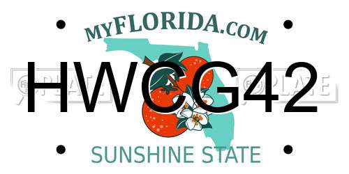HWCG42 Florida License Plate