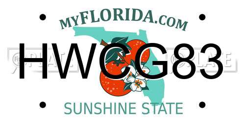 HWCG83 Florida License Plate