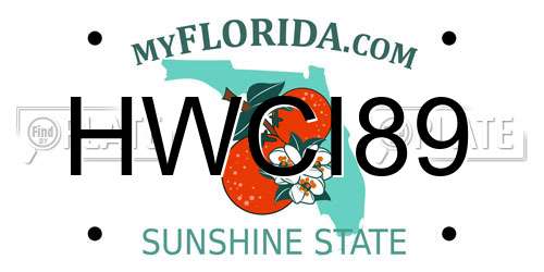 HWCI89 Florida License Plate