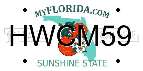 HWCM59 Florida License Plate