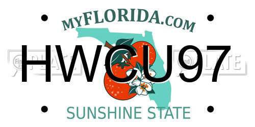 HWCU97 Florida License Plate
