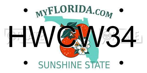 HWCW34 Florida License Plate