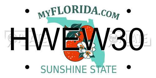 HWEW30 Florida License Plate