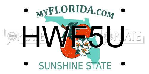 HWF5U Florida License Plate