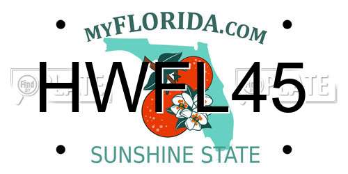 HWFL45 Florida License Plate