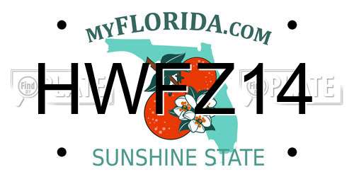 HWFZ14 Florida License Plate