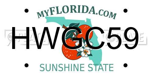 HWGC59 Florida License Plate