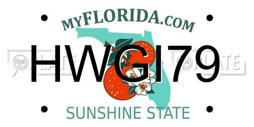 HWGI79 Florida License Plate