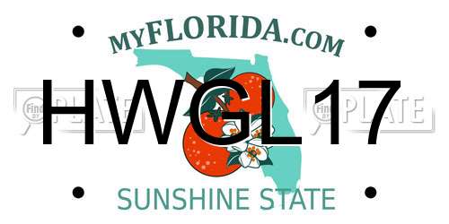 HWGL17 Florida License Plate