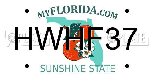 HWHF37 Florida License Plate