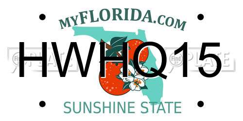 HWHQ15 Florida License Plate