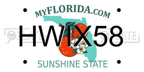 HWIX58 Florida License Plate