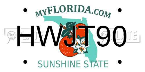 HWJT90 Florida License Plate