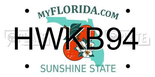 HWKB94 Florida License Plate